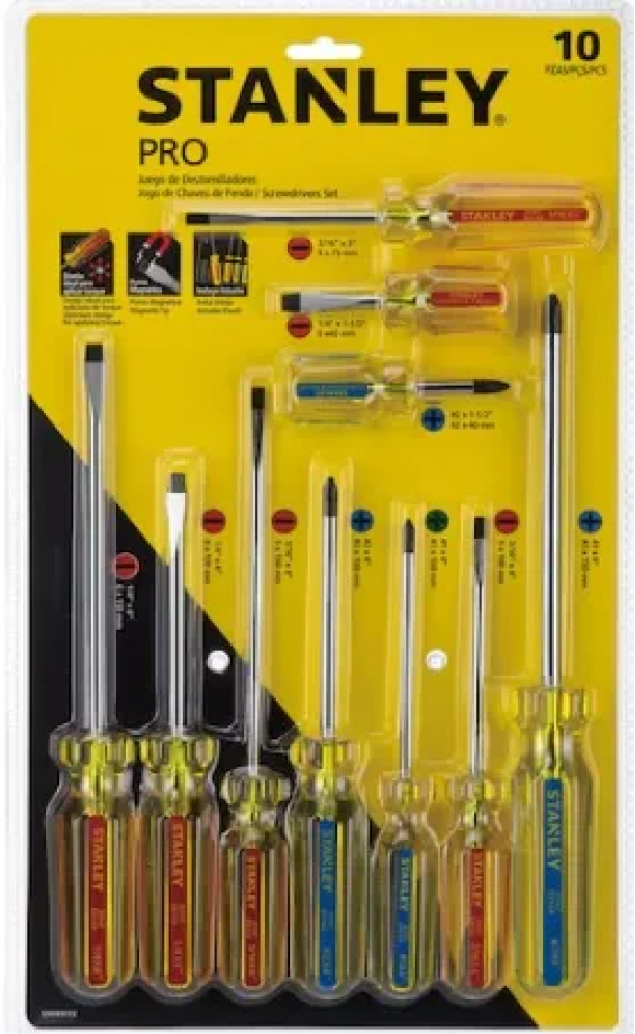 Imagen referencial JGO. Destornilladores 10 PZS